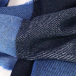 Shawl Geweven | Marine Blauw Geblokt | www.pietkoopmans.nl