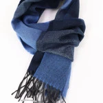 Shawl Geweven | Marine Blauw Geblokt | www.pietkoopmans.nl