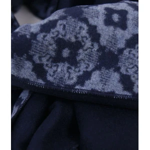 Shawl Geweven Viscose | Blauw Marine Print