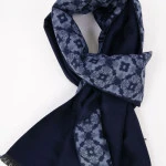 Shawl Geweven Viscose | Blauw Marine Print | www.pietkoopmans.nl