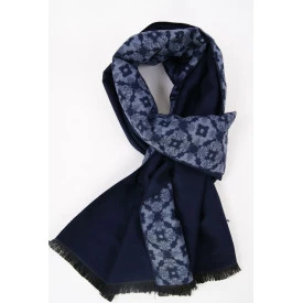 Shawl Geweven Viscose | Blauw Marine Print