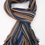 Shawl Tricot Gebreid Wol | Camel Blauw | www.pietkoopmans.nl