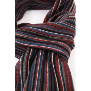 Shawl Tricot | Rood Grijs Gestreept