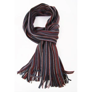 Shawl Tricot | Rood Grijs Gestreept