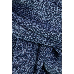Tricot Gebreid Wollen Shawl | Blauw Melange