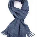 Tricot Gebreid Wollen Shawl | Blauw Melange | www.pietkoopmans.nl