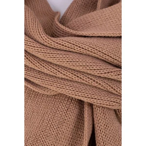 Tricot Gebreid Wollen Shawl | Camel