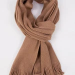 Tricot Gebreid Wollen Shawl | Camel | www.pietkoopmans.nl
