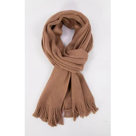 Tricot Gebreid Wollen Shawl | Camel