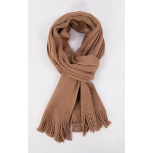 Tricot Gebreid Wollen Shawl | Camel