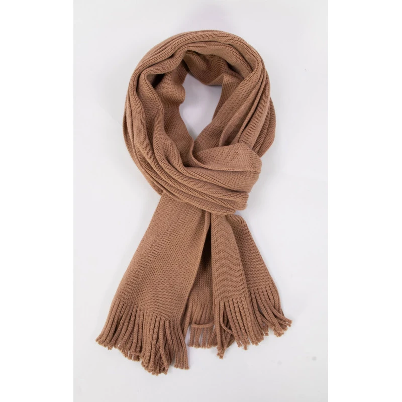 Tricot Gebreid Wollen Shawl | Camel | www.pietkoopmans.nl
