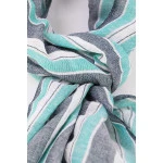 Katoenen Sjaal | Mint Marine Gestreept | www.pietkoopmans.nl