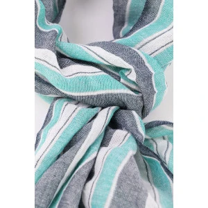 Katoenen Sjaal | Mint Marine Gestreept