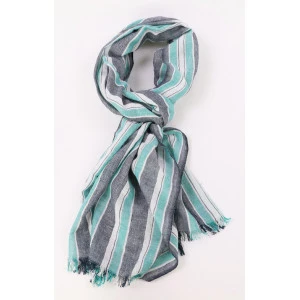 Katoenen Sjaal | Mint Marine Gestreept
