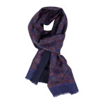 Foulard Luxe Shawl | Kobalt Bordo Paisley | www.pietkoopmans.nl
