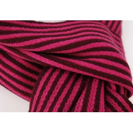 Shawl Tricot | Pink Bordo Gestreept 
