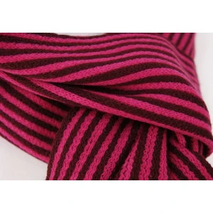 Shawl Tricot | Pink Bordo Gestreept 