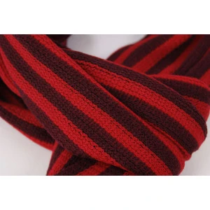 Shawl Tricot | Rood Bordo Gestreept 