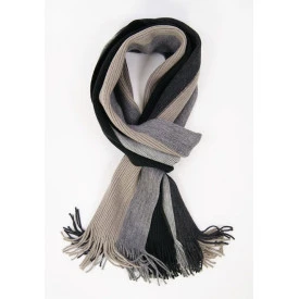 Shawl Tricot | Zwart Grijs Gestreept