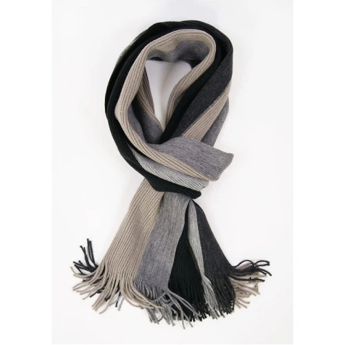 Shawl Tricot | Zwart Grijs Gestreept | www.pietkoopmans.nl
