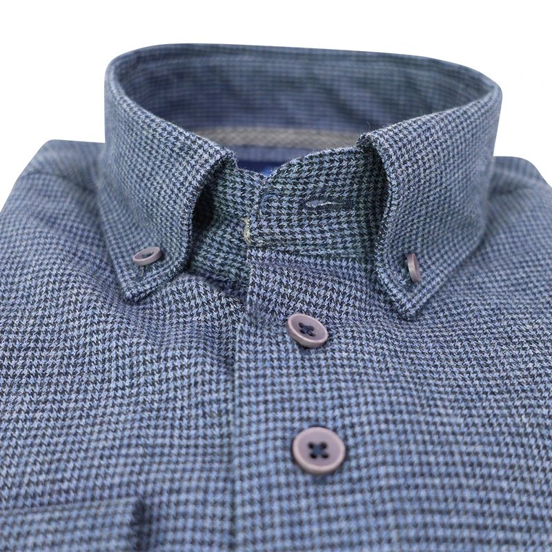 Eden Valley Flanel Shirt | Marine Pied de Poule | www.pietkoopmans.nl