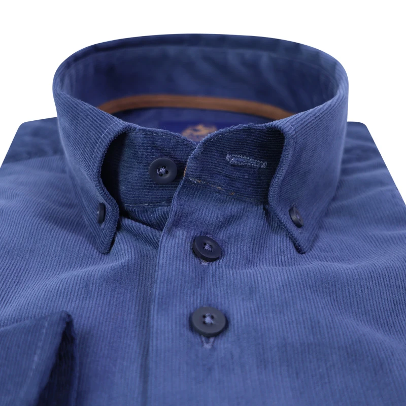 Eden Valley babyrib Overhemd | Indigo | www.pietkoopmans.nl