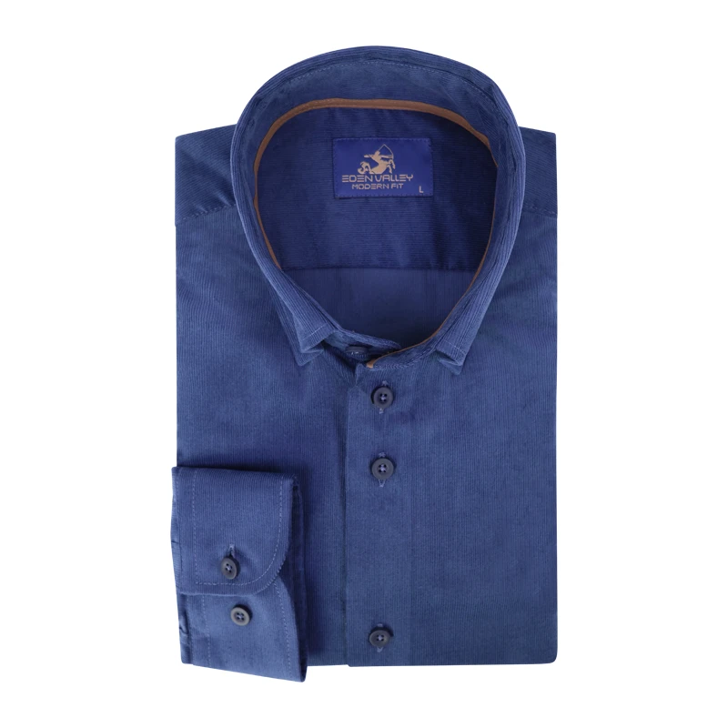 Eden Valley babyrib Overhemd | Indigo | www.pietkoopmans.nl
