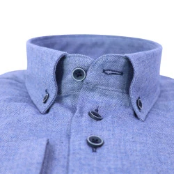 Eden Valley Flanel Overhemd | Blauw Visgraat