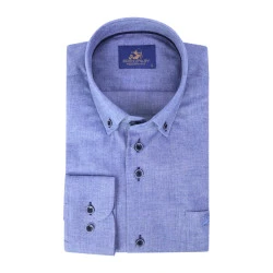 Eden Valley Flanel Overhemd | Blauw Visgraat