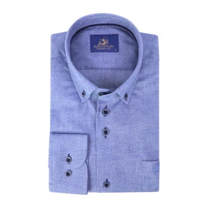 Eden Valley Flanel Overhemd | Blauw Visgraat
