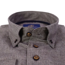 Eden Valley Flanel Overhemd | Taupe Visgraat