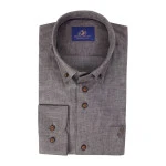 Eden Valley Flanel Overhemd | Taupe Visgraat | www.pietkoopmans.nl