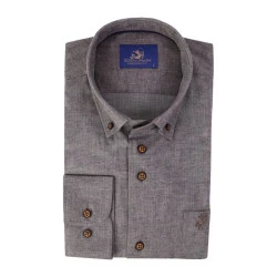 Eden Valley Flanel Overhemd | Taupe Visgraat
