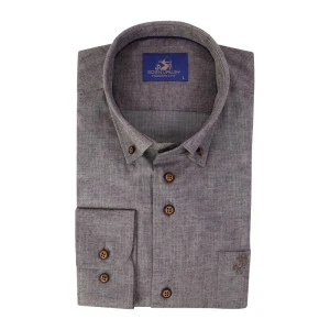 Eden Valley Flanel Overhemd | Taupe Visgraat