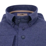 Eden Valley Flanel Overhemd | Jeansblauw | www.pietkoopmans.nl