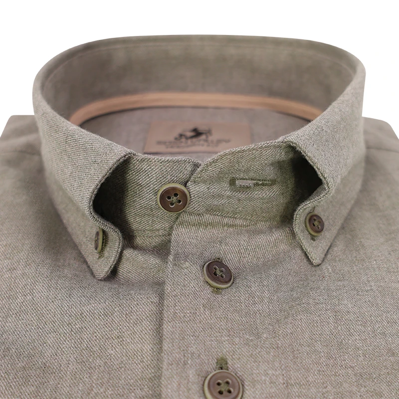 Eden Valley Flanel Overhemd | Khaki | www.pietkoopmans.nl