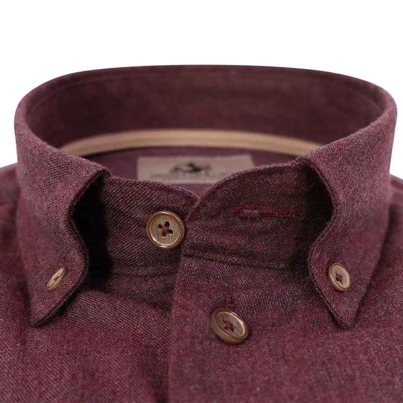 Eden Valley Flanel Overhemd | Bordeaux | www.pietkoopmans.nl