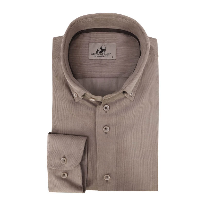 Eden Valley babyrib Overhemd | Beige | www.pietkoopmans.nl