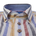 Eden Valley  Linnen Shirt | Geel Gestreept | www.pietkoopmans.nl