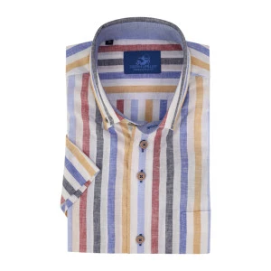Eden Valley  Linnen Shirt | Geel Gestreept