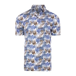 Eden Valley Polo | Blue Brown Leaves