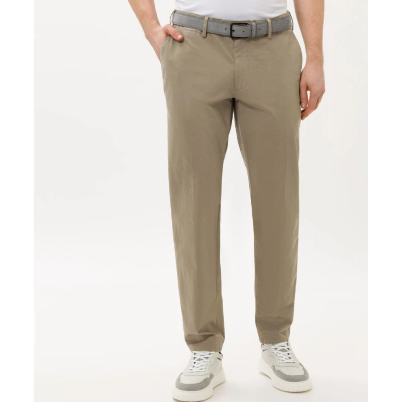 Eurex Chino Broek | Khaki Print | www.pietkoopmans.nl