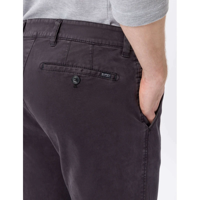 Eurex by Brax Chino Broek | Antraciet Satijn | www.pietkoopmans.nl