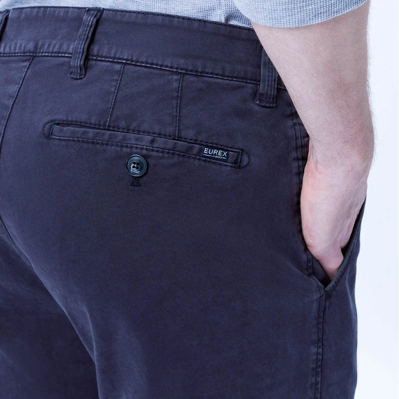 Eurex by Brax Chino Broek | Marine Satijn | www.pietkoopmans.nl