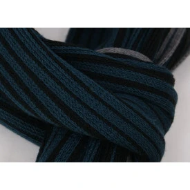 Shawl Tricot Gebreid | Groen Zwart Gestreept