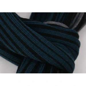 Shawl Tricot Gebreid | Groen Zwart Gestreept