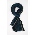 Shawl Tricot Gebreid | Groen Zwart Gestreept