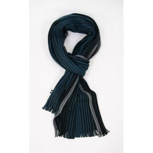 Shawl Tricot Gebreid | Groen Zwart Gestreept