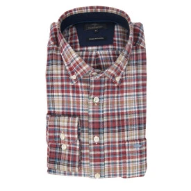 Fynch Hatton Overhemd Premium Flanel | Rood Geruit