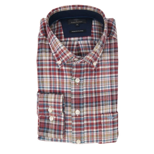 Fynch Hatton Overhemd Premium Flanel | Rood Geruit | www.pietkoopmans.nl